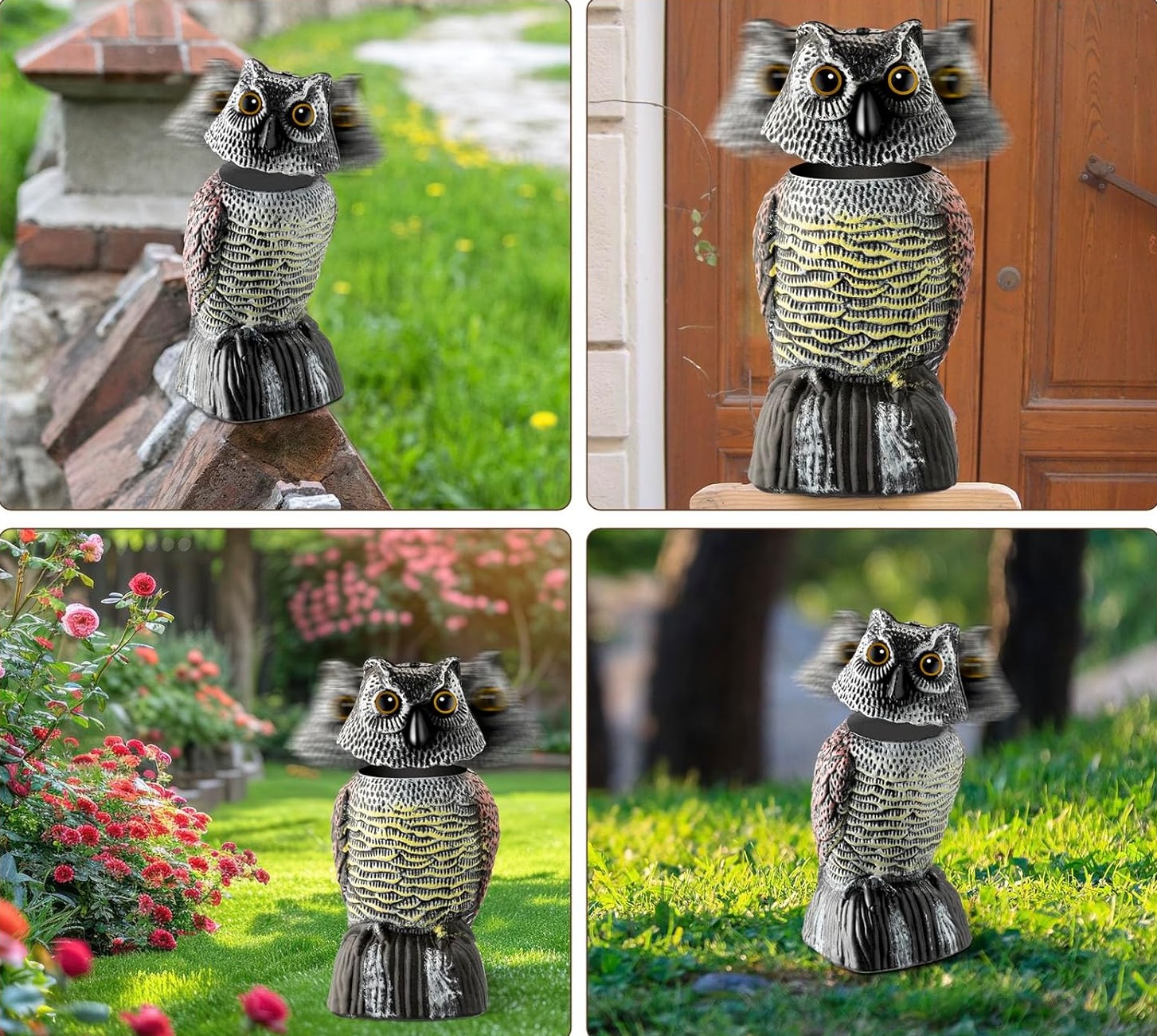 sova s otočnou hlavou maketa dravce